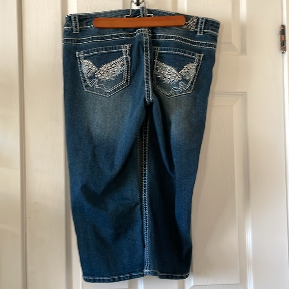 Warehouse one denim y2k capris with embellished pockets - Picture 7 of 8